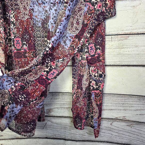 Maurices Multicolor Boho Patchwork Kimono S/M - Picture 7 of 8